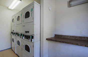 A row of dryers in the laundry facilities at Sahuaro West, Phoenix AZ